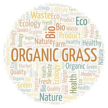Organik ot kelime bulutu, yalnızca metin ile yapılan wordcloud.