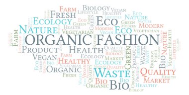 Organik moda kelime bulutu, yalnızca metin ile yapılan wordcloud.