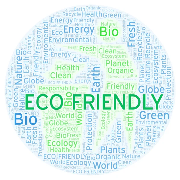 Eco Vriendelijke Woord Wolk Wordcloud Gemaakt Met Alleen Tekst — Stockfoto