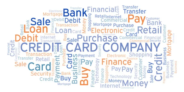 Cartão Crédito Empresa Nuvem Palavras Wordcloud Feito Apenas Com Texto — Fotografia de Stock