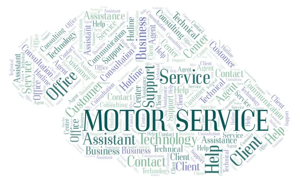 Motor Service Word Cloud Wordcloud Gemaakt Met Alleen Tekst — Stockfoto