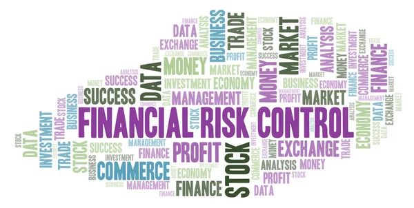 Financiële Risicobeheersing Woord Wolk Wordcloud Gemaakt Met Alleen Tekst — Stockfoto