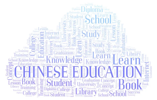 Chinês Educação Nuvem Palavras Wordcloud Feita Apenas Com Texto — Fotografia de Stock