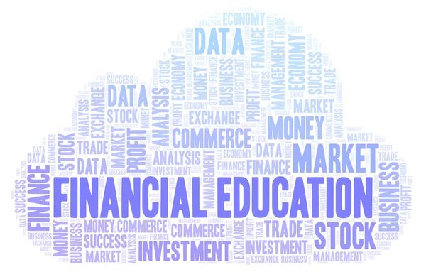 Financieel Onderwijs Word Cloud Wordcloud Gemaakt Met Alleen Tekst — Stockfoto