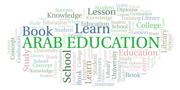 Árabe Educação Nuvem Palavras Wordcloud Feita Apenas Com Texto — Fotografia de Stock