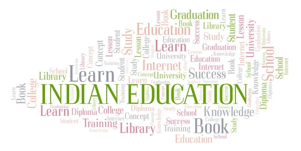 Indiano Educação Nuvem Palavras Wordcloud Feita Apenas Com Texto — Fotografia de Stock
