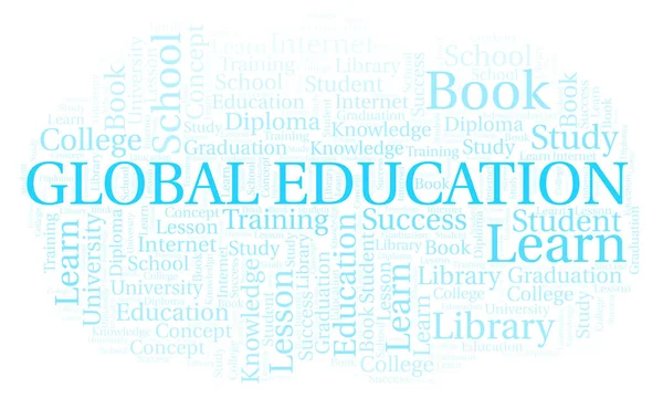 Global Education Nube Palabras Nube Palabras Hecha Solo Con Texto — Foto de Stock