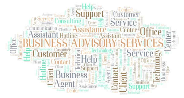 Business Advisory Services word cloud. Wordcloud made with text only.