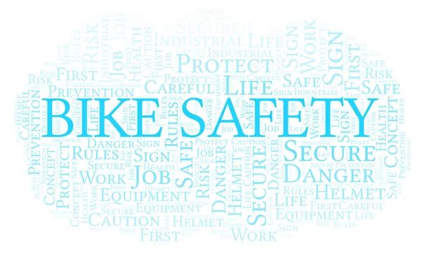 Bike Safety word cloud. Word cloud made with text only.