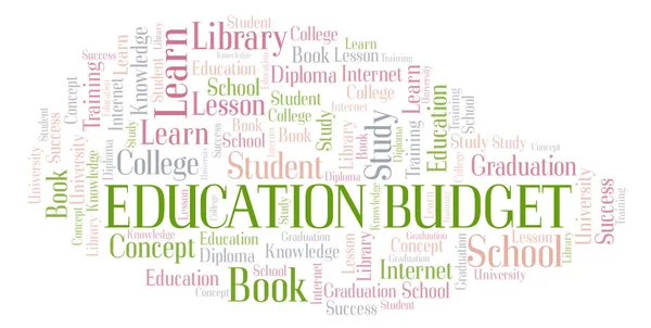 Educação Orçamento Nuvem Palavras Wordcloud Feita Apenas Com Texto — Fotografia de Stock