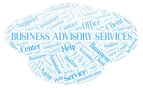 Business Advisory Services word cloud. Wordcloud made with text only.