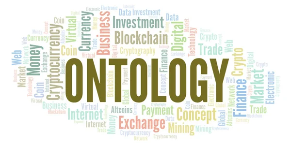 Ontology cryptocurrency coin word cloud. Word cloud made with text only.