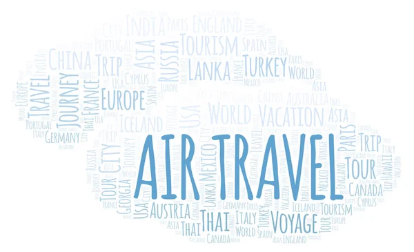 Air Travel Word Cloud Wordcloud Gemaakt Met Alleen Tekst — Stockfoto