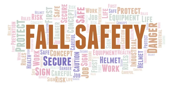 Fall Safety word cloud. Word cloud made with text only.