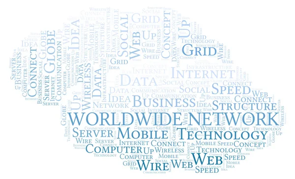 Worldwide Network word cloud. Word cloud made with text only.