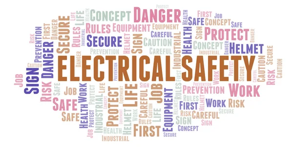 Electrical Safety word cloud. Word cloud made with text only.