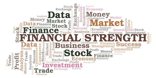 Financial Strength Nuvem Palavras Wordcloud Feita Apenas Com Texto — Fotografia de Stock