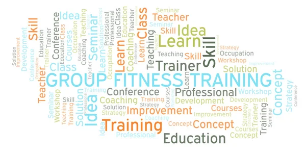 Group Fitness Training Word Cloud Wordcloud Made Text Only — Stock Photo, Image