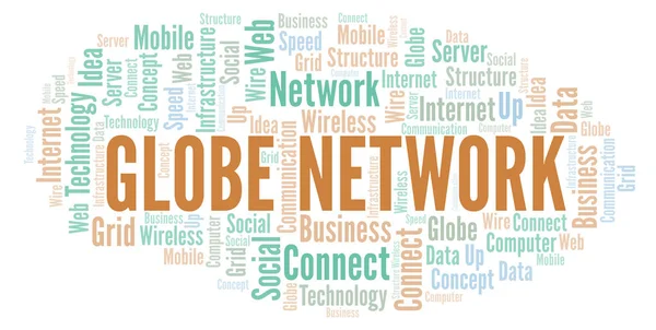 Globe Network word cloud. Word cloud made with text only.