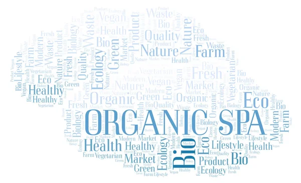 Organic Spa Nuvem Palavras Wordcloud Feita Apenas Com Texto — Fotografia de Stock