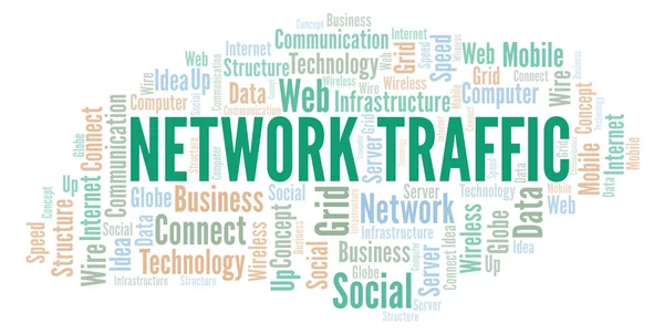 Network Traffic word cloud. Word cloud made with text only.