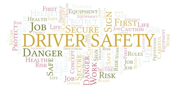 Driver Safety word cloud. Word cloud made with text only.