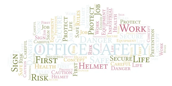 Office Safety word cloud. Word cloud made with text only.