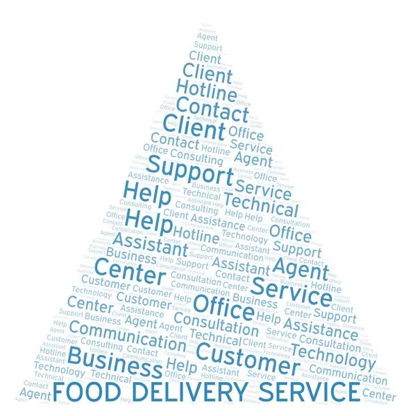 Servicio Entrega Alimentos Word Cloud Wordcloud Hecho Solo Con Texto — Foto de Stock