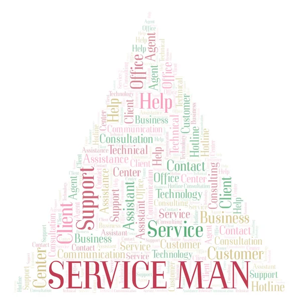 Nube Palabras Service Man Wordcloud Hecho Solo Con Texto —  Fotos de Stock