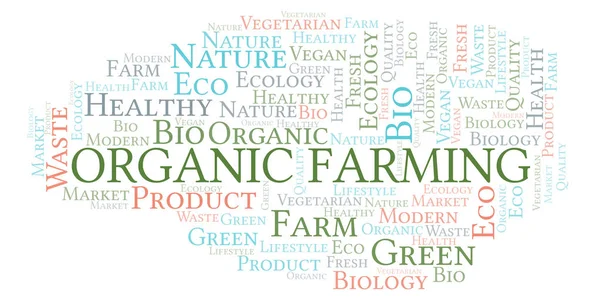 Organic Farming Word Cloud Wordcloud Realizzato Solo Con Testo — Foto Stock