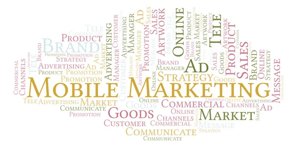 Word cloud with text Mobile Marketing. Wordcloud made with text only.