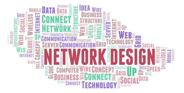 Network Design Parola Cloud Nuvola Parole Fatta Solo Con Testo — Foto Stock