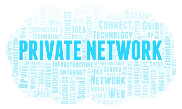 Private Netzwerk Word Cloud Wortwolke Nur Mit Text — Stockfoto