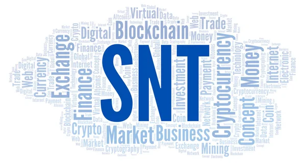 Snt Status Cryptocurrency Munt Word Cloud Word Cloud Gemaakt Met — Stockfoto