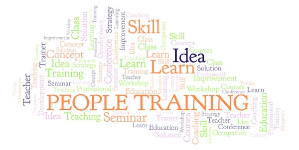 People Training Word Cloud Wordcloud Made Text Only — Stock Photo, Image