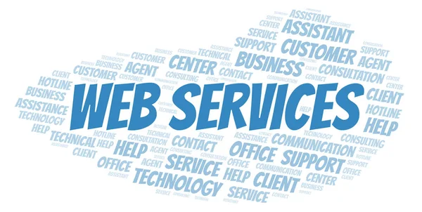 Web Services Nuvem Palavras Wordcloud Feito Apenas Com Texto — Fotografia de Stock