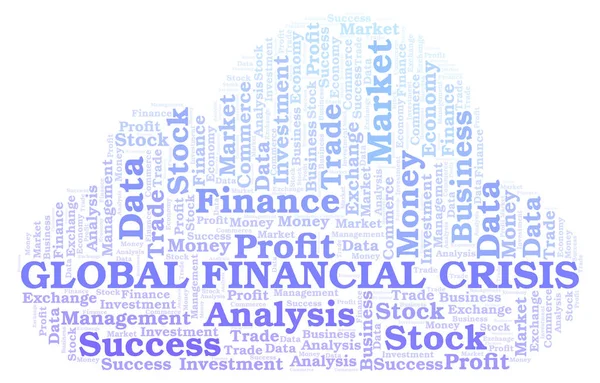 Globale Finanzkrise Wortwolke Wortwolke Nur Mit Text — Stockfoto