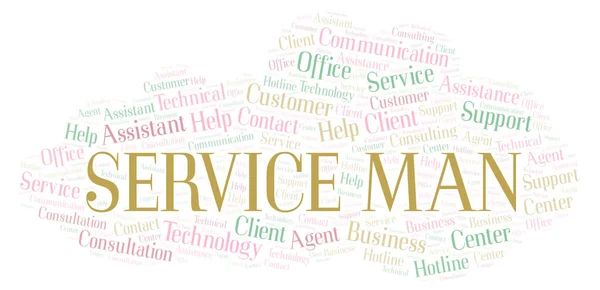 Service Man Word Cloud Wordcloud Made Text Only — Stock Photo, Image