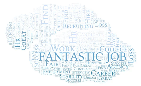 Fantástica Nuvem Palavras Job Wordcloud Feito Apenas Com Texto — Fotografia de Stock