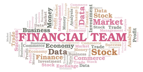 Equipe Financeira Nuvem Palavras Wordcloud Feita Apenas Com Texto — Fotografia de Stock