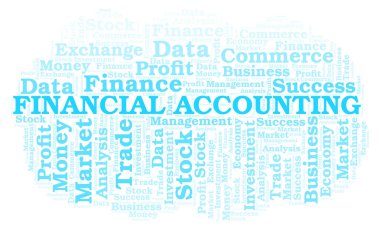 Finansal muhasebe word bulut, yalnızca metin ile yapılan wordcloud.