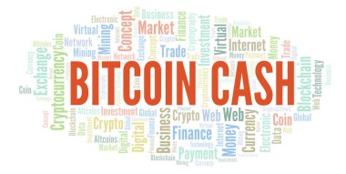 Bitcoin para cryptocurrency para kelime bulutu. Yalnızca metin ile yapılan kelime bulutu.