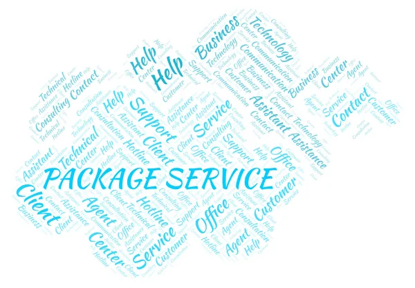 Pakket Service Word Cloud Wordcloud Gemaakt Met Alleen Tekst — Stockfoto