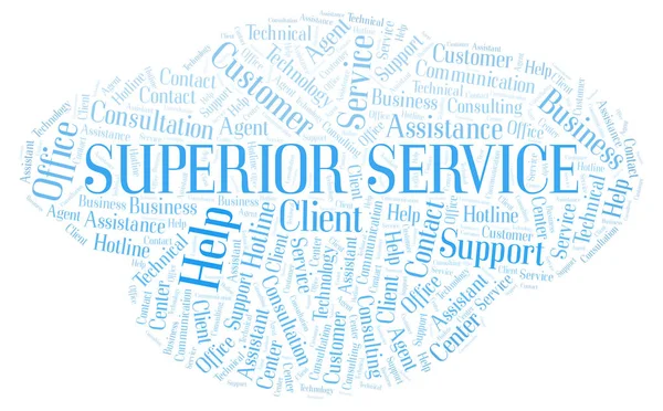 Överlägsen Service Word Cloud Wordcloud Gjorda Med Endast Text — Stockfoto