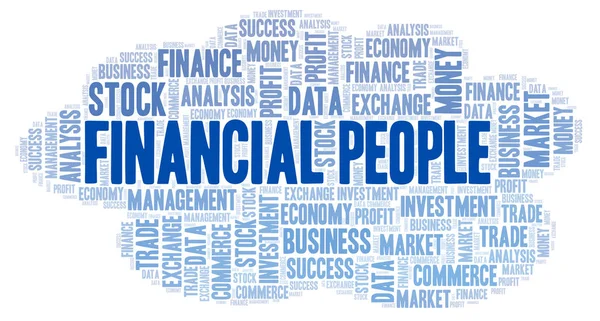 金融の人々 Word テキストのみで作られた Wordcloud — ストック写真