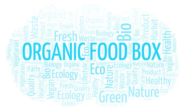 Organic Food Box Nube Palabras Nube Palabras Hecha Solo Con —  Fotos de Stock