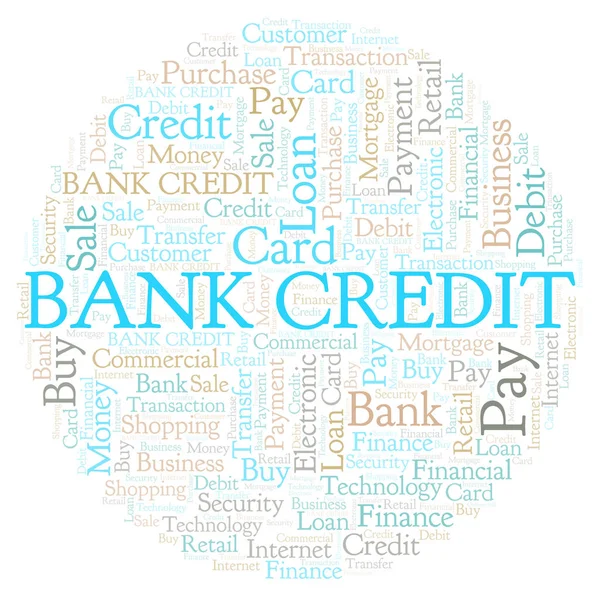 Banki Hitel Szó Felhő Wordcloud Készült Csak Szöveg — Stock Fotó