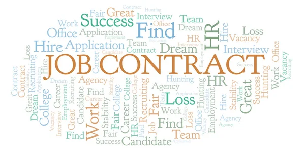 Job Contract word cloud. Wordcloud made with text only.