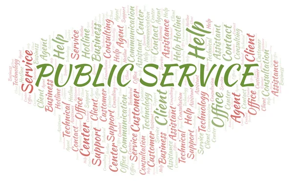 Public Service Word Cloud Wordcloud Gjorda Med Endast Text — Stockfoto