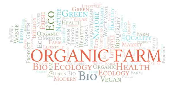 Organic Farm Palabra Nube Wordcloud Hecho Con Texto Solamente — Foto de Stock